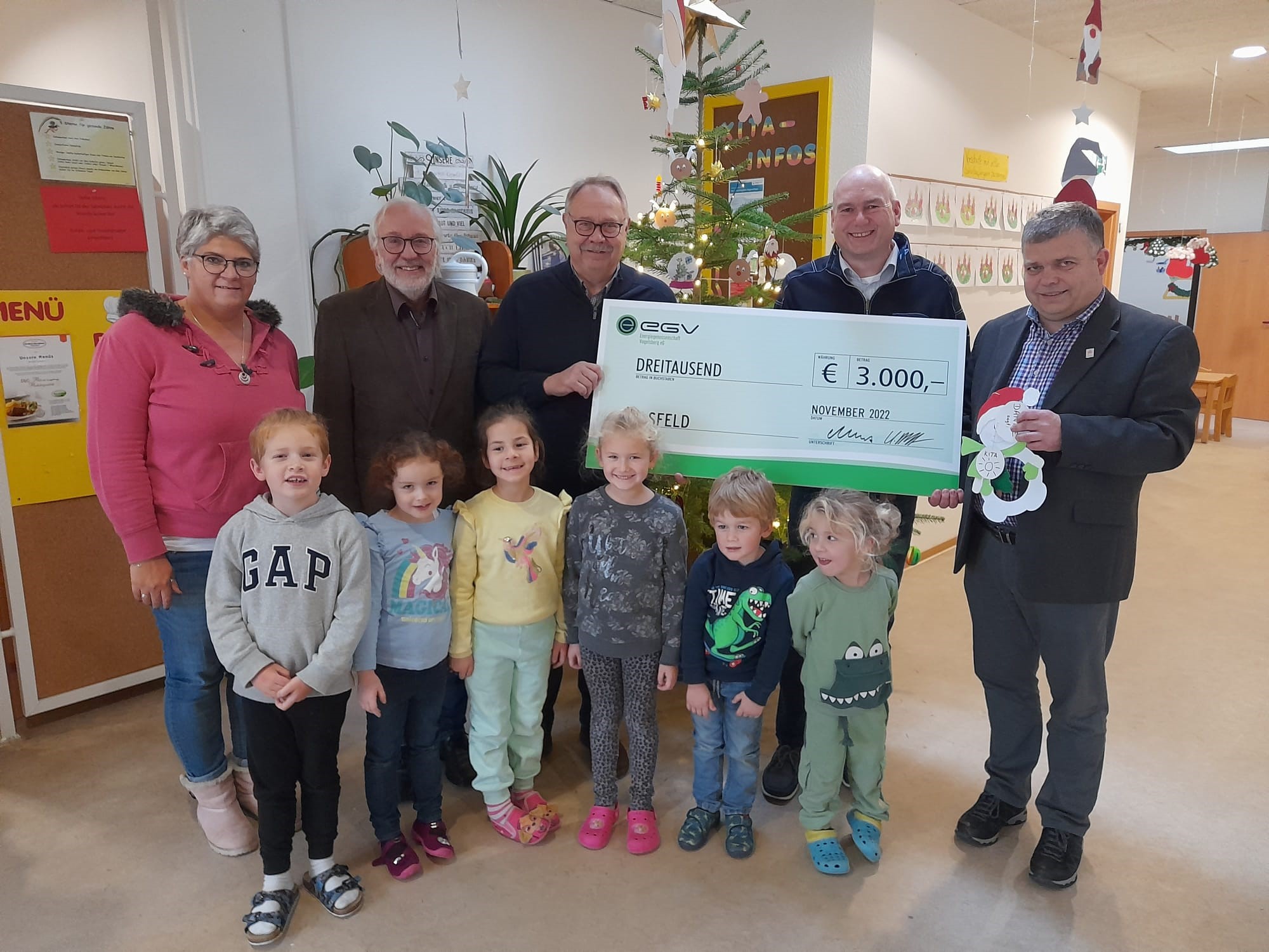 3.000 Euro Spende der EGV für die örtlichen Kindergärten – EGV